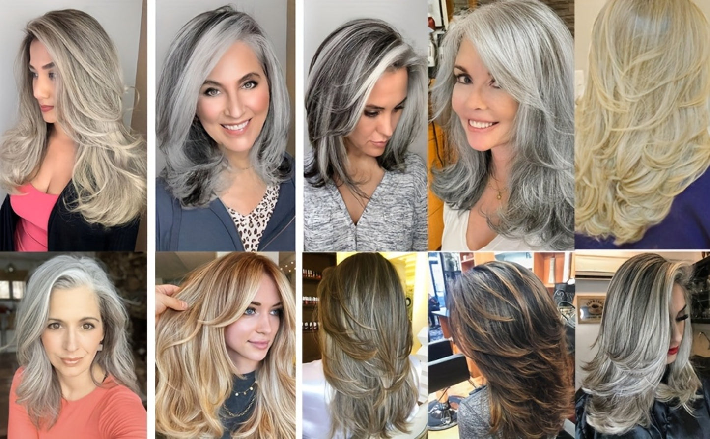 Grey Wig for Women Long Layered Silvery Wavy Synthetic Wig with Highlights 18 Inch Rose Net Cap Beginner Friendly Natural Look Daily Wear Party Cosplay