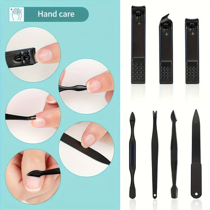 Nail Clipper Set & Pedicure Kit – 10 / 17 / 24 Piece | Stainless Steel Manicure Tools with Nail File, Ear Scoop, Eyebrow Trimmer & Foot Sharpener, Travel Portable Grooming Kit