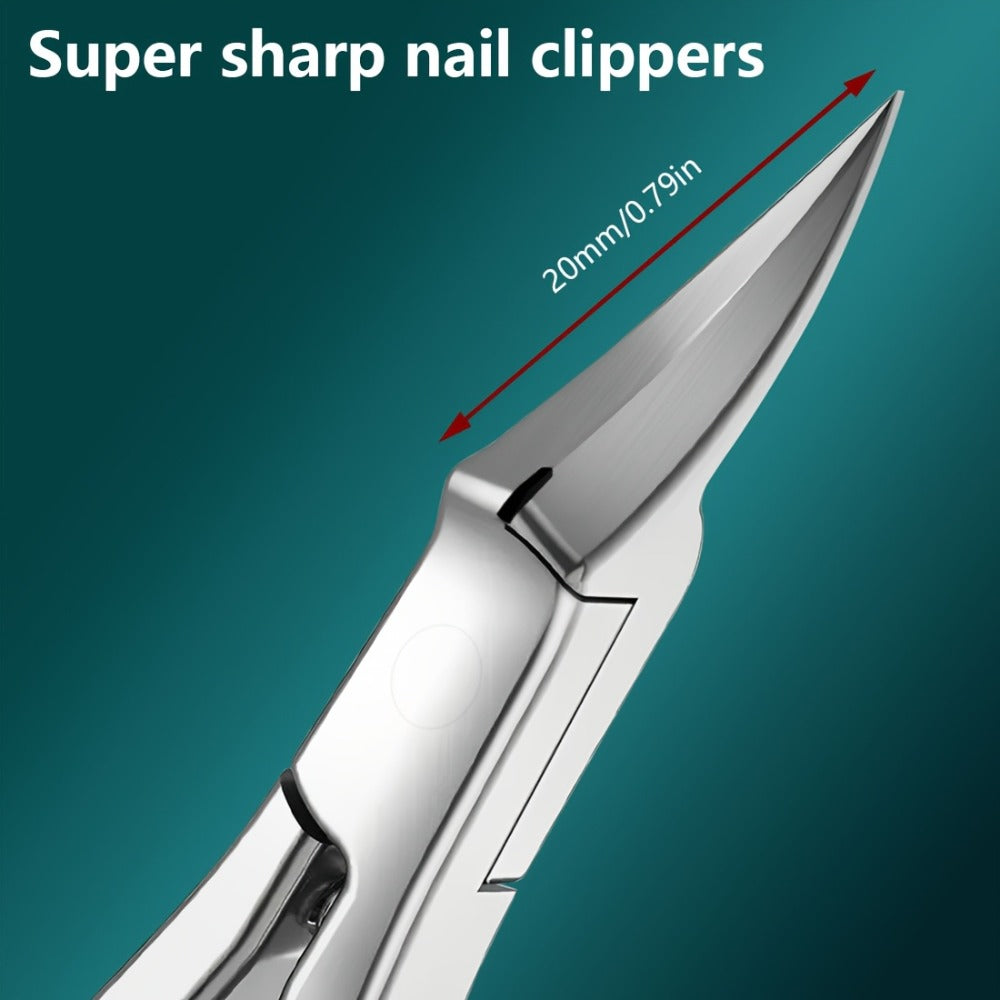 New 4CR13 Stainless Steel Nail Clippers, Professional Cuticle Scissors, No Shelter Design, Lengthening Edge, Precision Nail Art And Dead Skin Tools, Special Nail Clippers for Growing Thick Nails Inside
