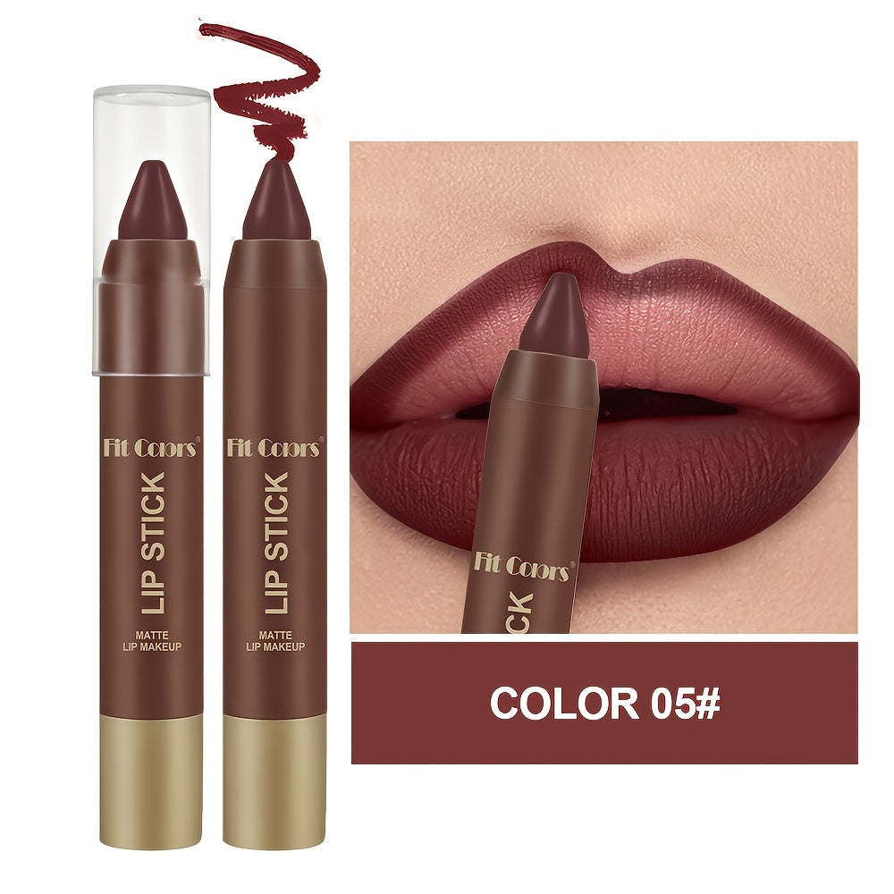 6-pack Matte Lipstick - Long-lasting, Waterproof, Fully Covering Suitable for All Skin Tones (orange, Brown, Pink, Purple, Red) - Perfect Makeup Gift for Women