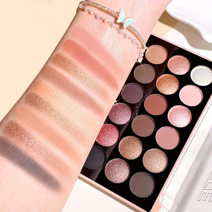 Eyeshadow Palette 18 Colors - Matte & Shimmer Waterproof Sweatproof Long-Lasting Formula, Professional Eye Makeup for Everyday & Glam Looks, Valentine's & Christmas Gift