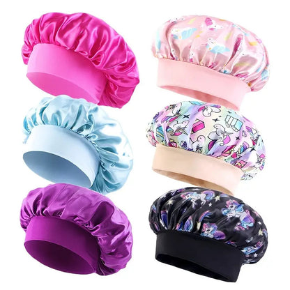 Shower Caps 6 Pack Unicorn Colorful - Adjustable Reusable Printed Shower Cap with Elastic Band for Women, Spa, Salon, Bath & Travel | Waterproof Hair Cap Set