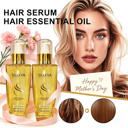 Argan Oil Hair Serum 2 Pack SILLKVA Nourishing Treatment for Dry Damaged Frizzy Flyaway Hair Moisturizing Smoothing Anti-Frizz Serum for All Hair Types