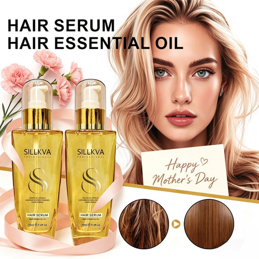 2pcs SILLKVA Argan Oil Hair Serum for Dry, Damaged, Flyaway & Frizzy Hair