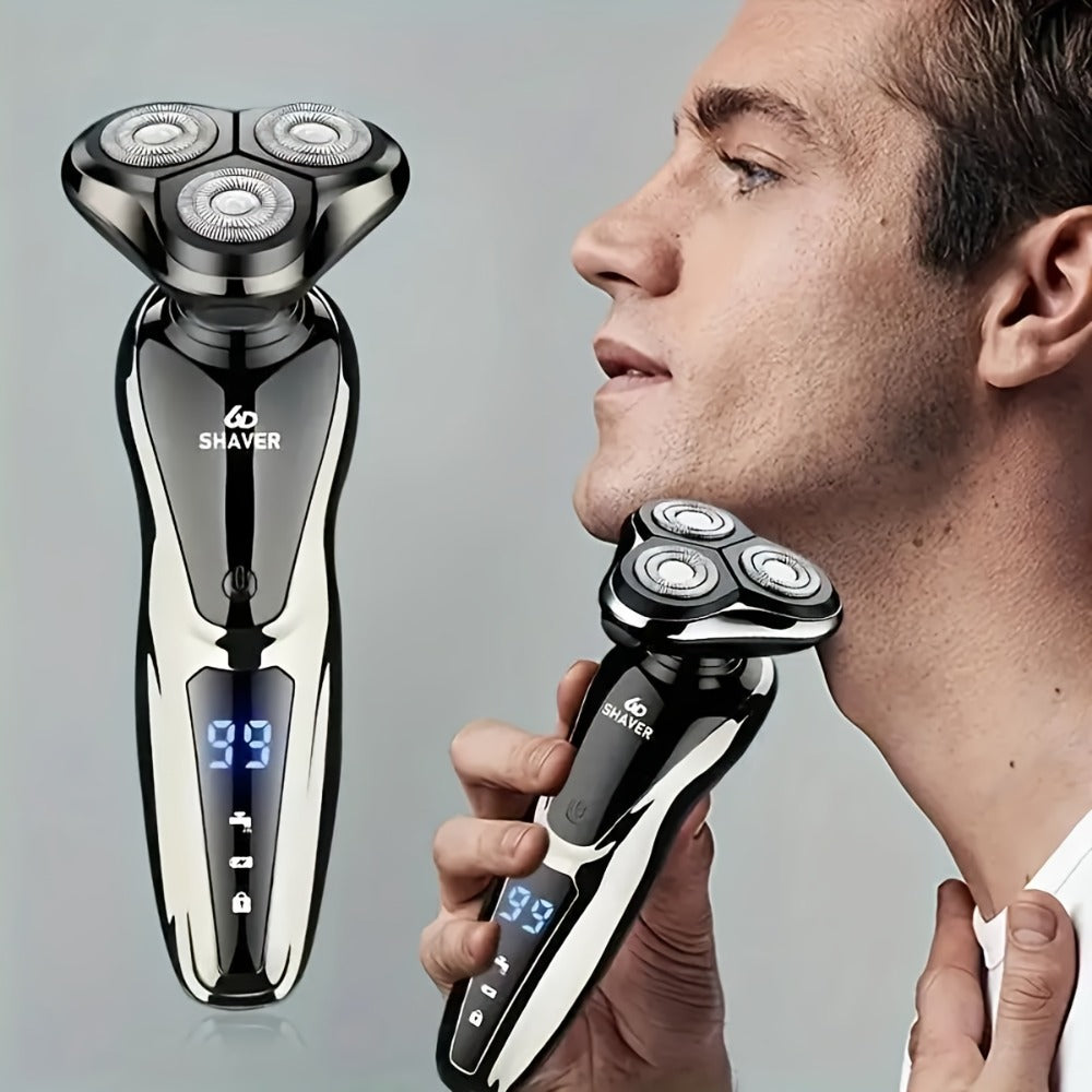 Father's Day Gift for Men, Electric Shavers Cordless Rechargeable Face Beard Nose Hair Trimmer 3-in-1 Kit Make Up, Ideal Gift for Father, Boyfriend, Brother