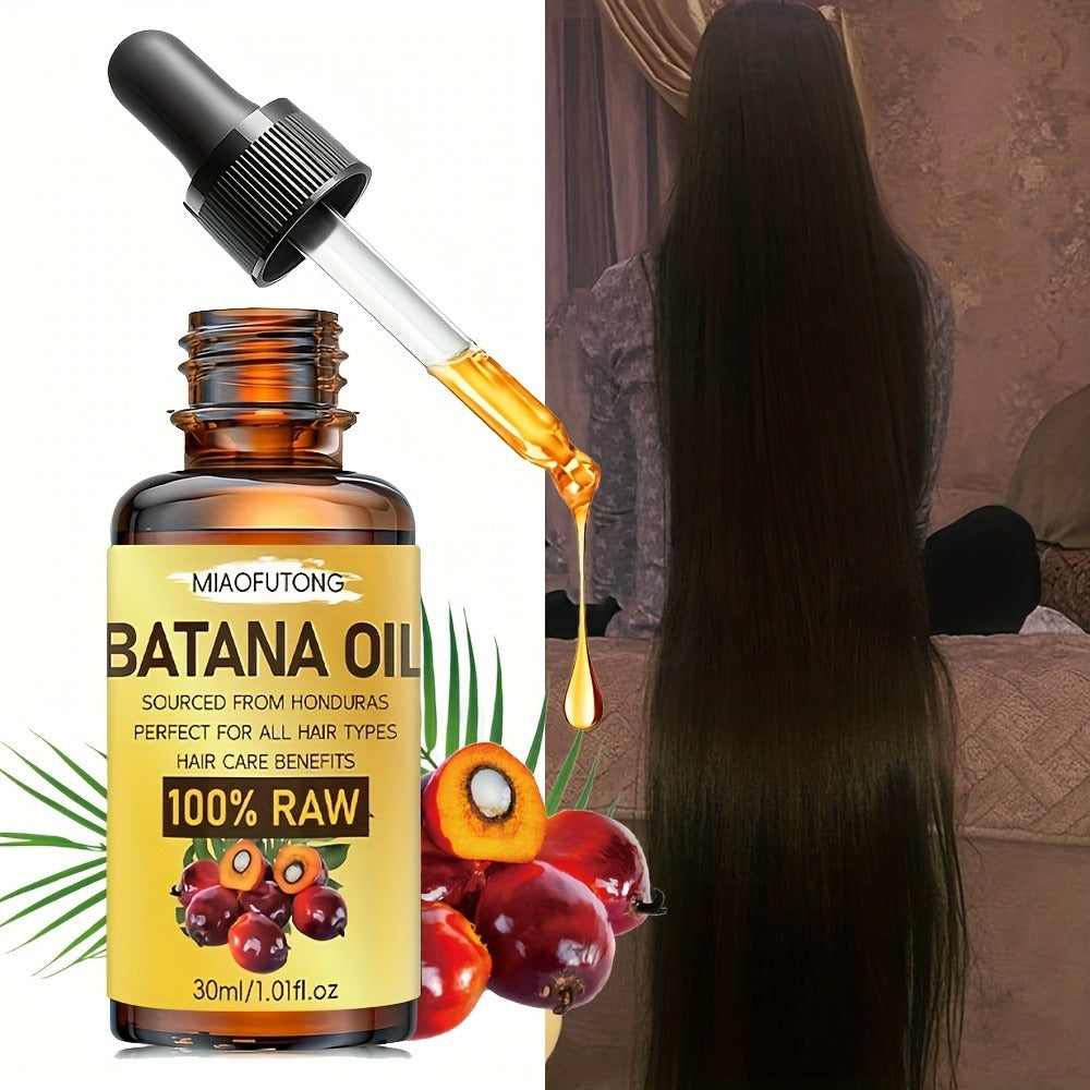 Batana Essential Oil 30ml — Cold-Pressed Scalp Strengthening & Hair Nourishing Oil for Hair, Eyelashes & Eyebrows | Repairs Damage & Soothes Dry Scalp | All Hair Types Unisex