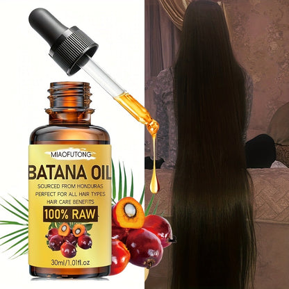 Batana Essential Oil 30ml — Cold-Pressed Scalp Strengthening & Hair Nourishing Oil for Hair, Eyelashes & Eyebrows | Repairs Damage & Soothes Dry Scalp | All Hair Types Unisex