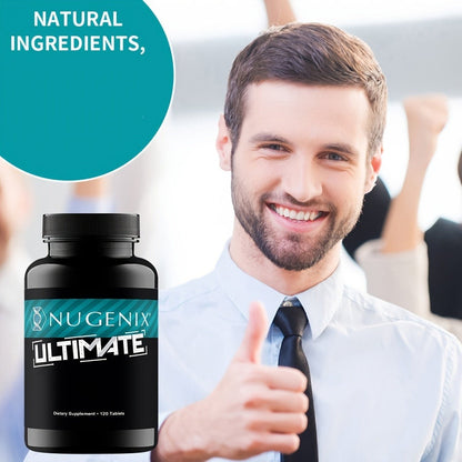 Men's Vitality Supplement Capsules - Nugenix Ultimate Formula for Male Energy, Strength & Testosterone Support - Daily Performance Booster for Men - 120 Capsules Per Bottle