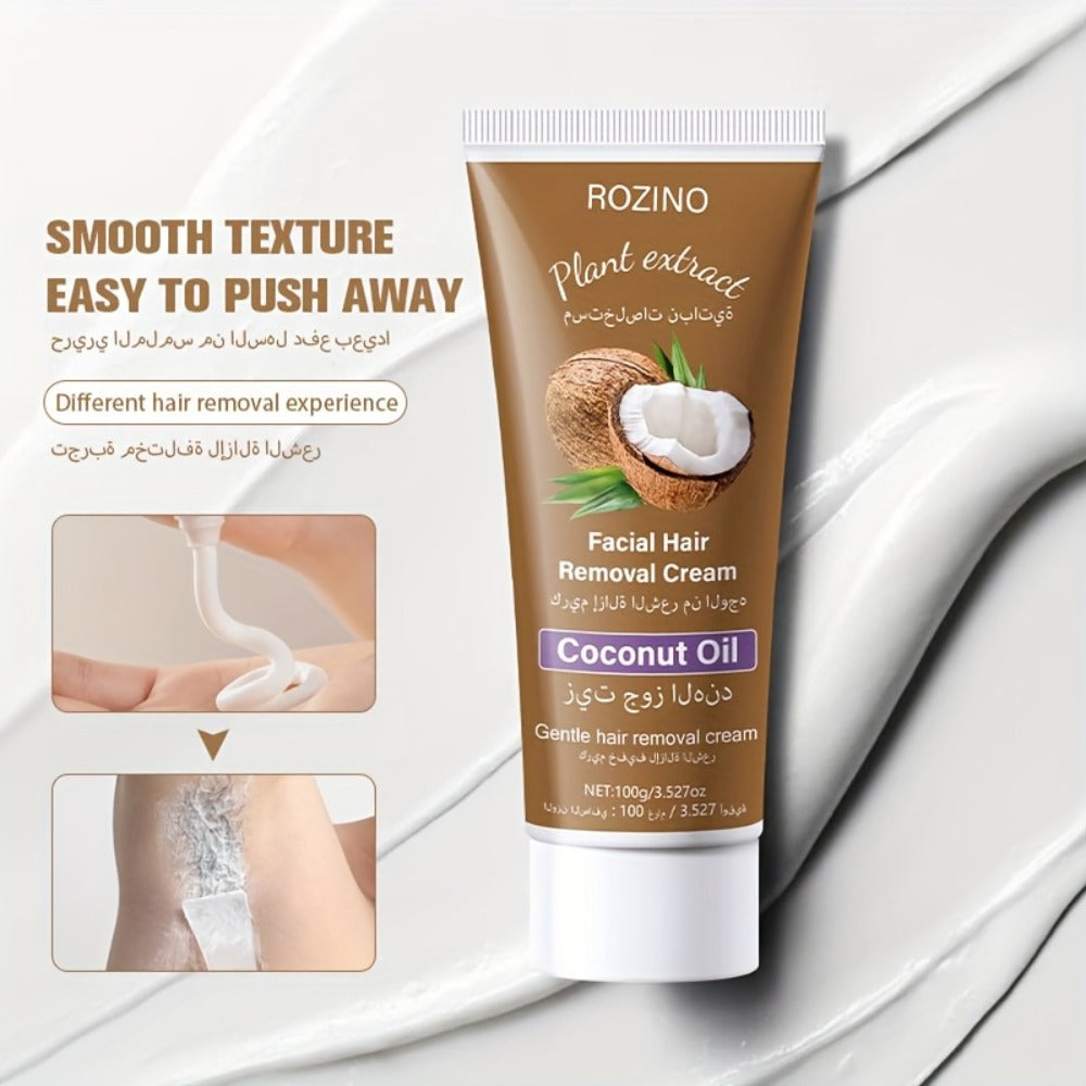 Use Once For, 3-Month Effectiveness, 100g Coconut Hair Removal Cream, Instant Hair Removal, Non Irritating To The Light Beige, Smooth And Residue Free Semi Permanent, Used For Hair Removal On The Face, Lips, Armpits, Legs Arms And Private Areas