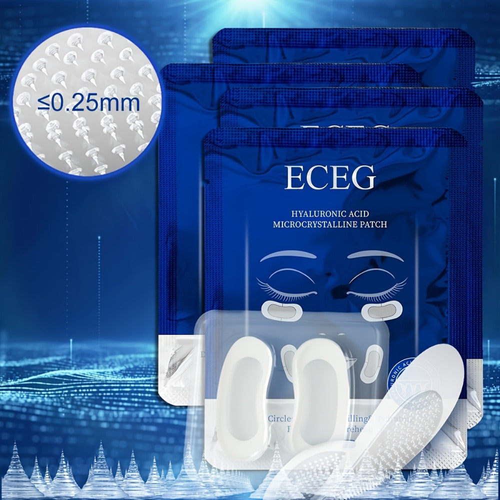 Microneedle Hyaluronic Acid Eye Patches for Dark Circles and Wrinkles - Dissolving Under Eye Mask Pads Deep Hydrating Anti-Aging Moisturizing Skin Care Set 3 Boxes
