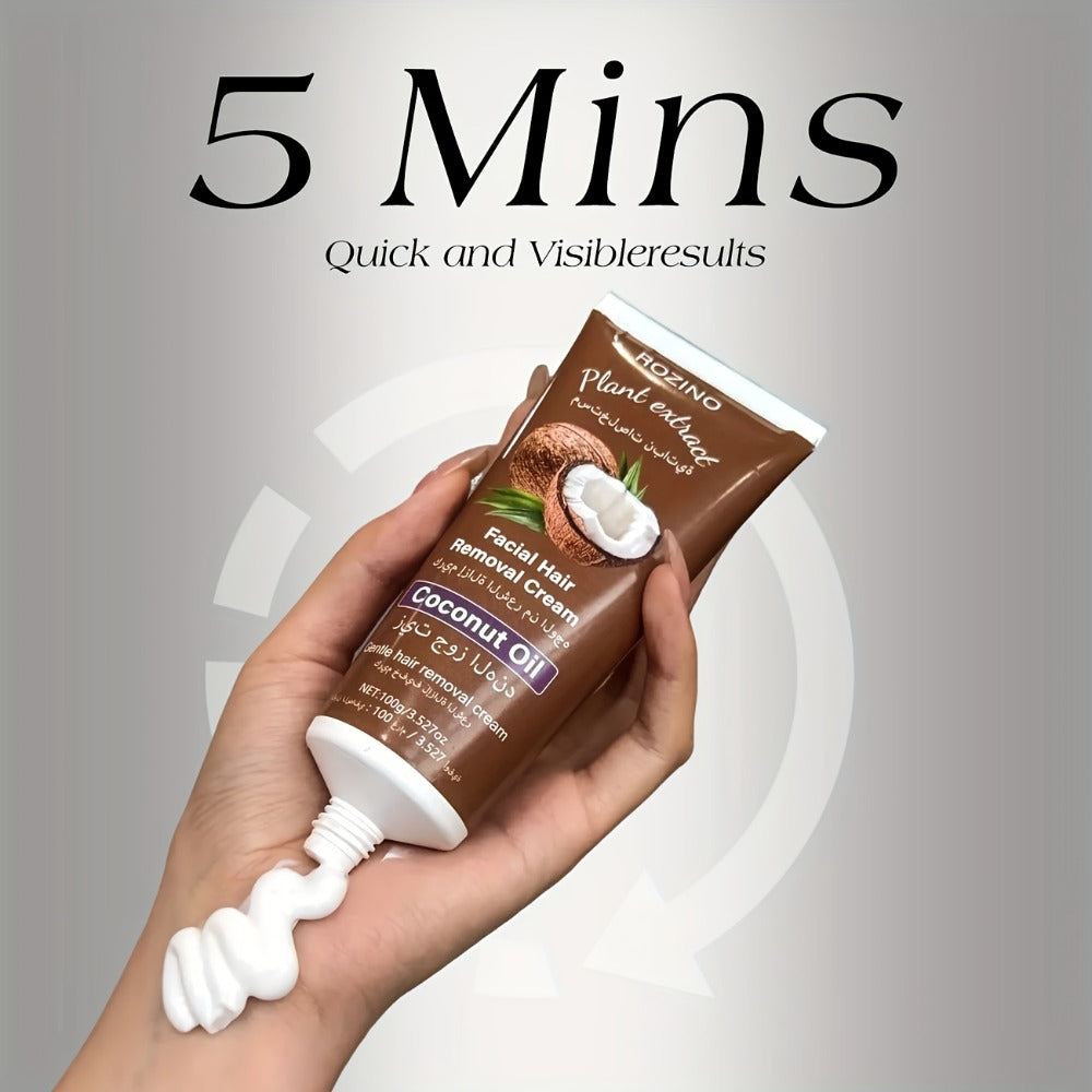 Use Once For, 3-Month Effectiveness, 100g Coconut Hair Removal Cream, Instant Hair Removal, Non Irritating To The Light Beige, Smooth And Residue Free Semi Permanent, Used For Hair Removal On The Face, Lips, Armpits, Legs Arms And Private Areas