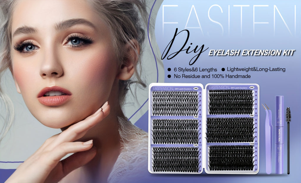 708pcs Wispy Volume Eyelash Extensions Mixed Length 30D-100D Volume Cluster Lashes Premade Lash Kit With Bond Seal & Applicator For Everyday Look, Party, Travel And Events
