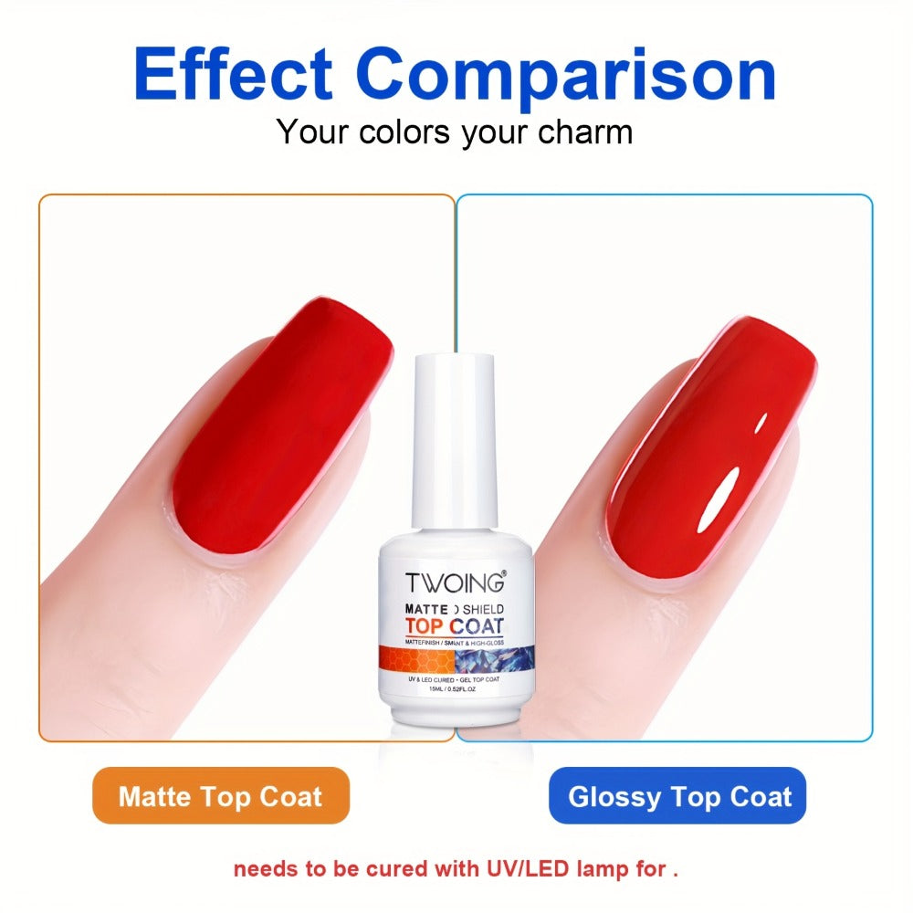 Diamond Shine No-Wipe Gel Top Coat - 0.51oz /LED Soak-Off, High Gloss, Long-Lasting, Scratch-Resistant, Crystal Clear Finish, Professional Nail Art Sealer For Salon & Manicure