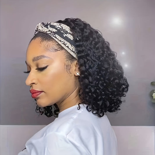 [Wigs for Women] Headband Wig Curly Wavy Wig Synthetic Wig Beginners Friendly Heat Resistant Elegant for Daily Use Wigs for Women
