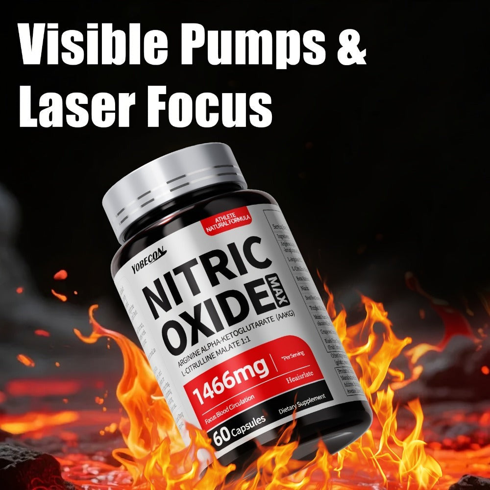 Extra-large Men's Supplements, Nitric Oxide, Male Health Capsule Supplements Containing 800 for MG AAKG, L-arginine, L-citrulline, Beetroot, Natural Energy And Focus Formula, Third-party Tested