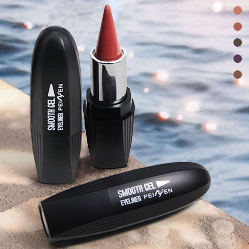 Eyeliner Set 6 Colors - Waterproof Long-Lasting Smudge-Proof Eyeliner Cream, Transfer-Proof Sliding Liner for Eyes & Lips, Black Brown Reddish Brown, Daily & Party Makeup for Women