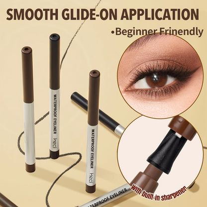 Eyeliner Pencil 3 Pack Waterproof Long Lasting Gel Pen - Quick Dry Smudge Proof Matte Creamy Formula for Sensitive Eyes Beginner Friendly Precision Eye Makeup Deep Brown Medium Brown Black