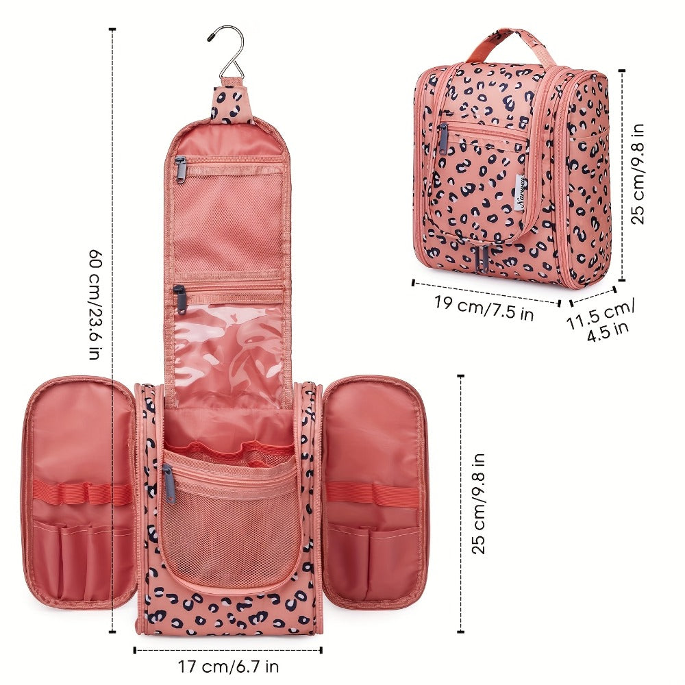 Hanging Toiletry Bag for Women Travel Makeup Bag Multi-Compartment Cosmetic Organizer with Hook Large Capacity Waterproof Toiletry Pouch for Travel Cruise Gym