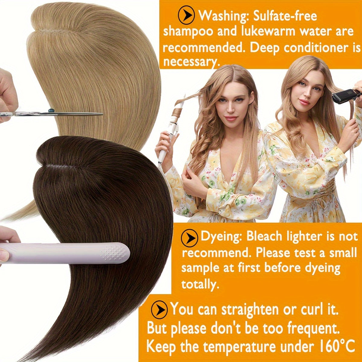 3.15*3.94inch Lace Base Hair Toppers for Women Clip In Real Human Hair Toppers Hair Pieces for Women with Thinning Hair Human Hair Toppers Without Bangs Clip In Hair Extensions Highlight Blonde Hair Topper