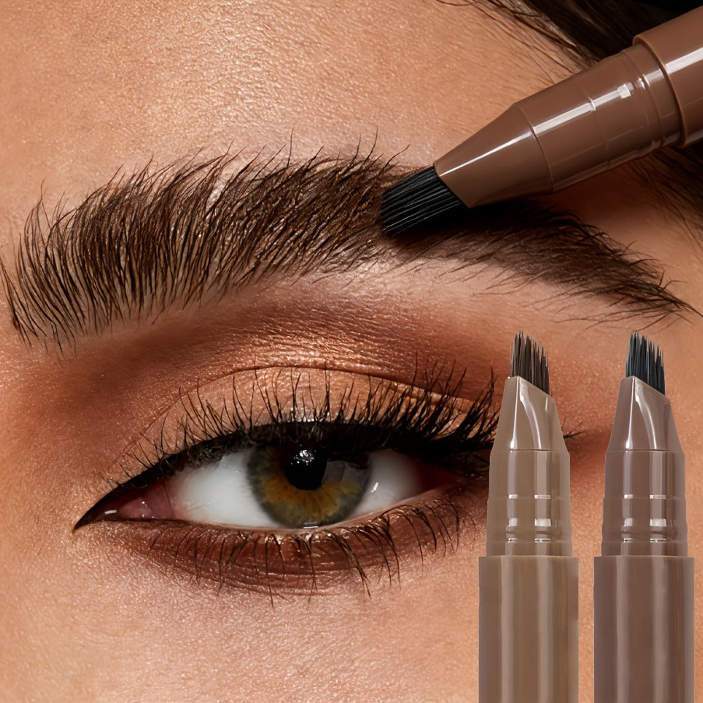 2-Pack 4-Color Multi-Fork Eyebrow Pencil: Create Clear And Realistic Eyebrow Shape And Fill in The Hairline. Waterproof, Not Smudgeable, Durable And Long-Lasting. Suitable for Beginners. Perfect Gift for Festivals