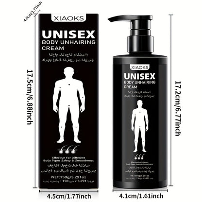 Hair Removal Cream for Sensitive Skin 5 Minute Gentle Formula 150g - Depilatory Gel for Private Parts Chest Back Body Hair Removal for Men and Women Unisex Safe Painless