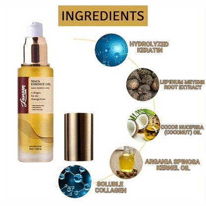 Moroccan Argan Oil Hair Mask with Collagen | Cold Press Argan Essential Oil Treatment | Deep Nourishing for Dry Frizzy Curly Straight Fine Hair | Long-Lasting Moisture 1.69oz