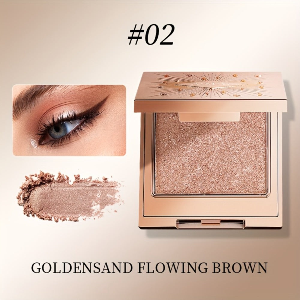 Shimmer Eyeshadow Palette 5 Shades Waterproof Creamy Glowing Formula with Built-in Mirror Luxury Packaging Radiant Finish Eye Makeup Gift Women