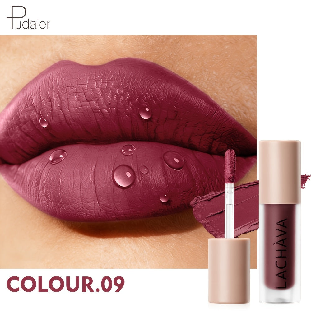 [Halloween Christmas Gift] Long-Lasting Nude Matte Lip Gloss - Velvet Liquid Lipstick, Non-Drying Matte Finish, All-Day Wear for Everyday & Party Makeup - Available in Nude, Brown, Pink, Red, Purple, Golden Shades - Ideal Halloween & Christmas Gift for Wo