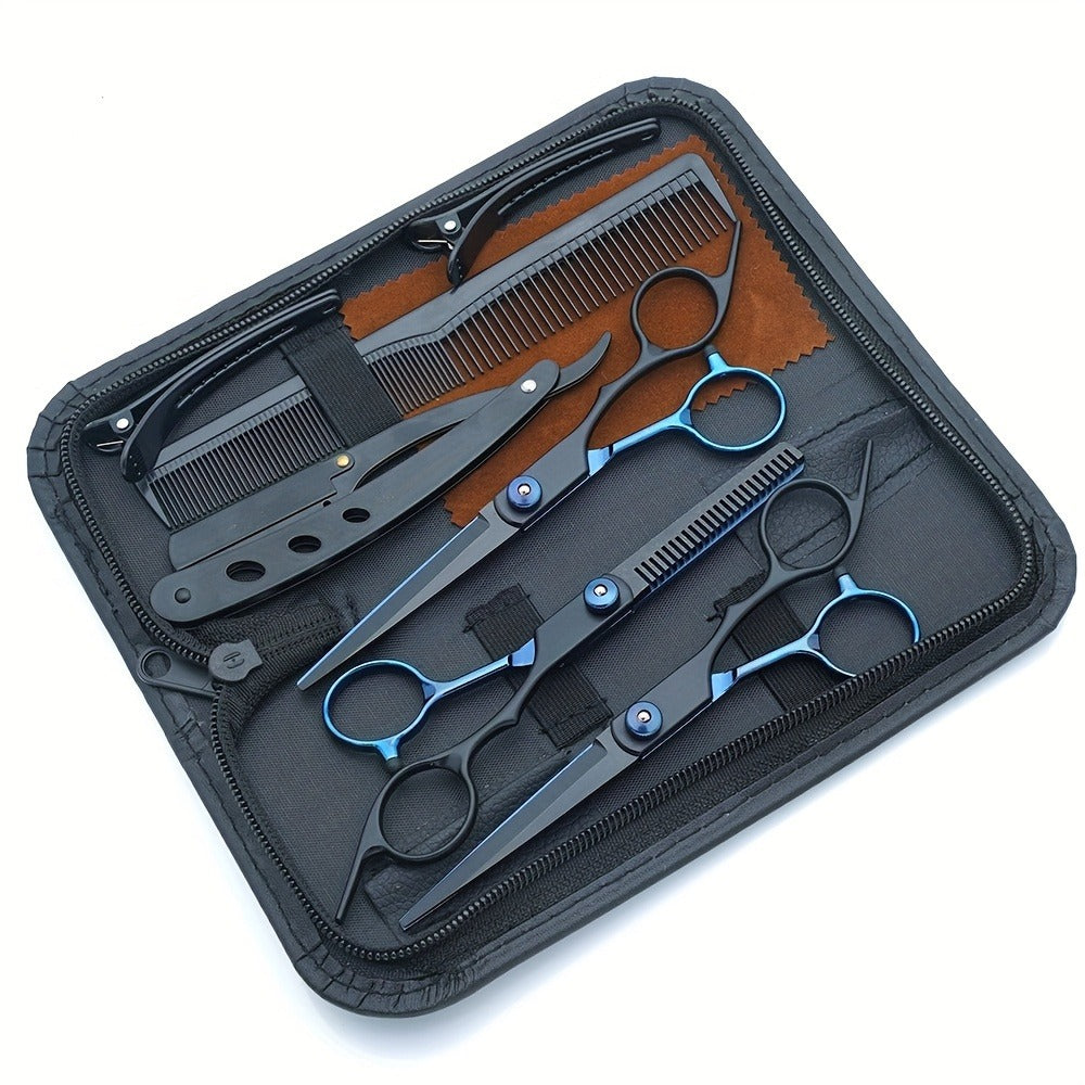 Hair Cutting Scissors Set 6 Inch Stainless Steel Colorful Thinning Shears Hairdressing Scissors Barber Comb Kit Professional Salon Shears for Men Women