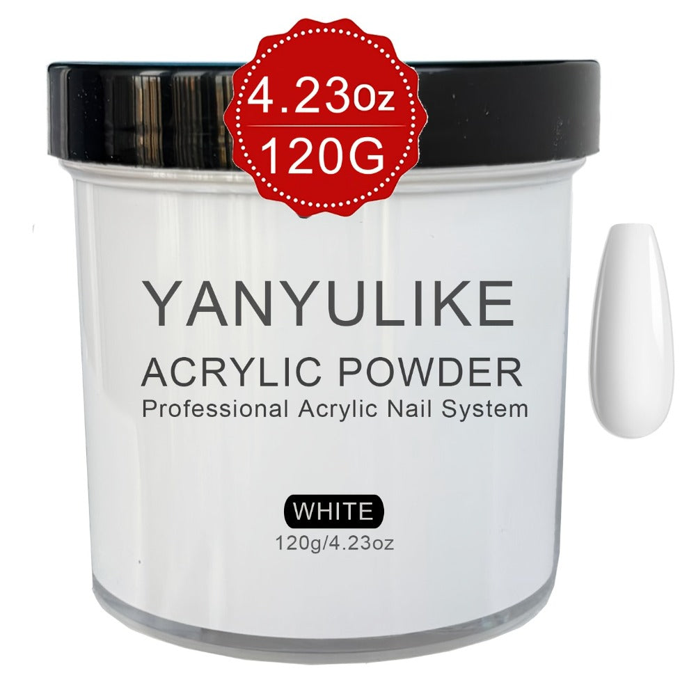 Clear White Pinkish 4Oz Acrylic Powder, Professional Acrylic for Nail System for Nail Extension Sculpting And 3D for Nail Art, Polymer Powder, No Lamp Needed