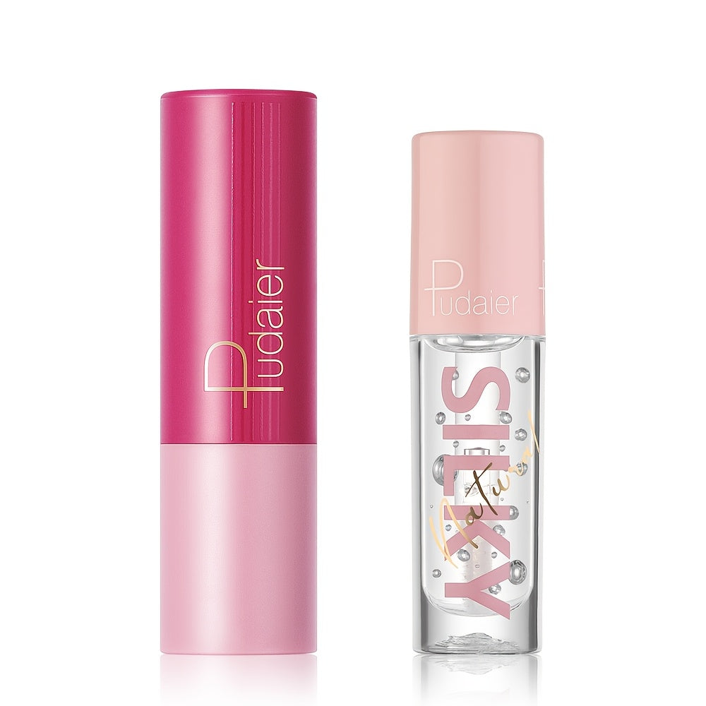 Silky Smooth Lipstick & Nourishing Lip Oil Set - Create Versatile Stunning Looks with Long-Lasting Hydration - Ideal for Effortless Glam! Christmas gifts, Christmas presents for Mom/Partner