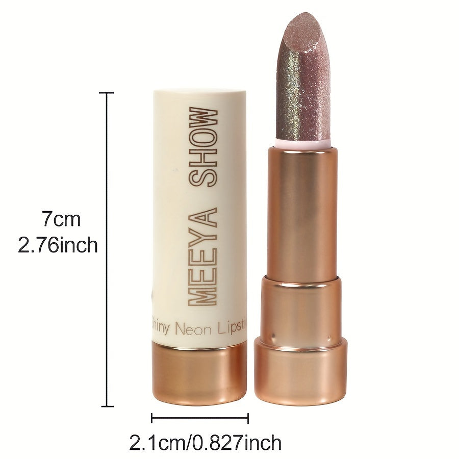3pcs Nude Brown Pearlescent Lipstick Chewy Golden Metallic Texture with Golden Bling Glitter Lipstick Suitable for All Light Beige Daily Light Makeup Plain Face Available for Music Festival