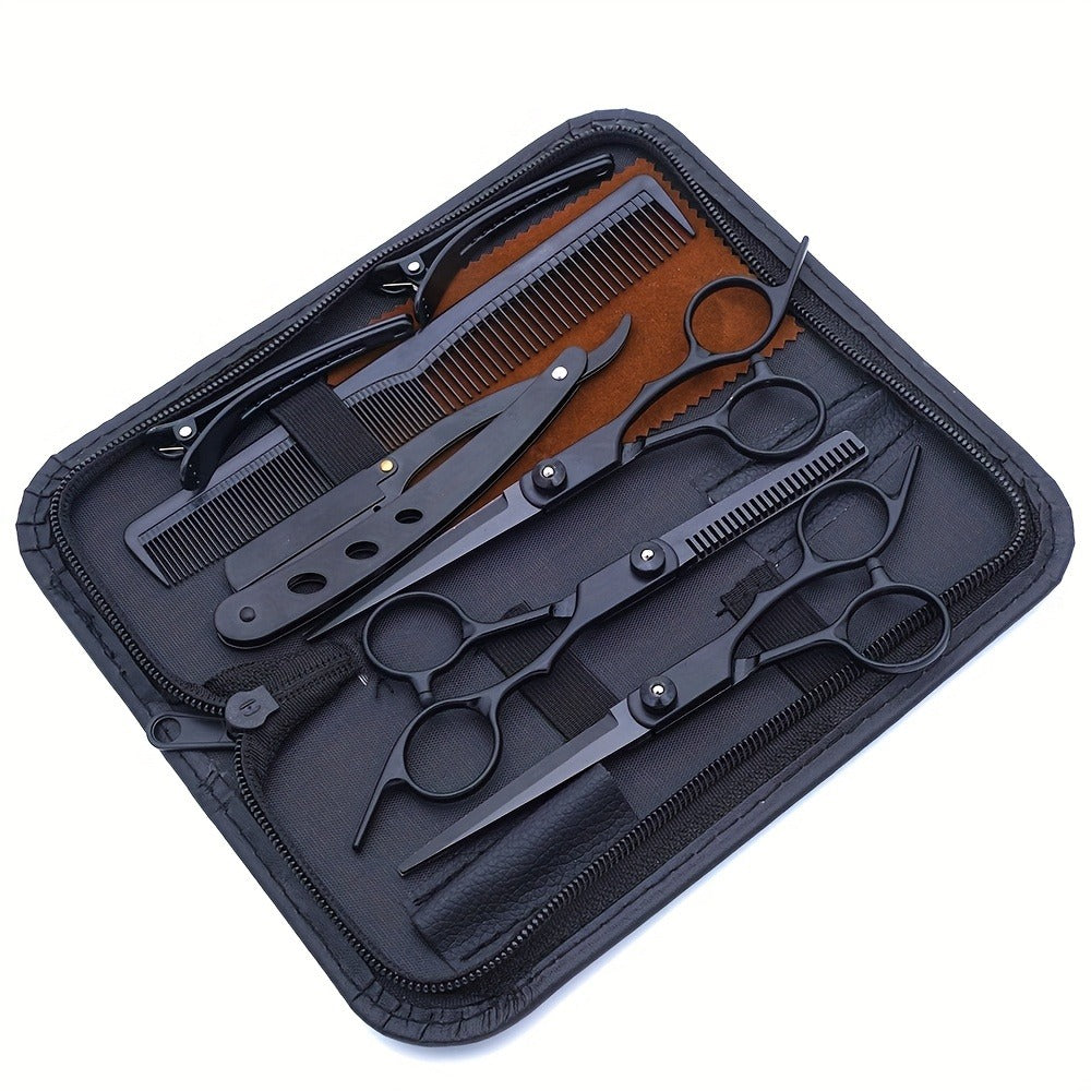 Hair Cutting Scissors Set 6 Inch Stainless Steel Colorful Thinning Shears Hairdressing Scissors Barber Comb Kit Professional Salon Shears for Men Women