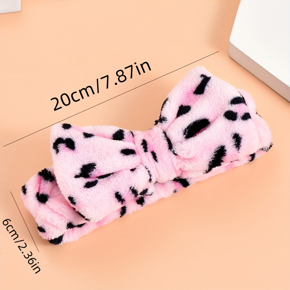 Headbands for Women 6 Pack Bow Design Soft Fabric Elastic Hair Bands for Makeup Spa Shower Skincare Routine Patterned Polyester Hair Headband for All Hair Types Beauty Accessory Gift Set