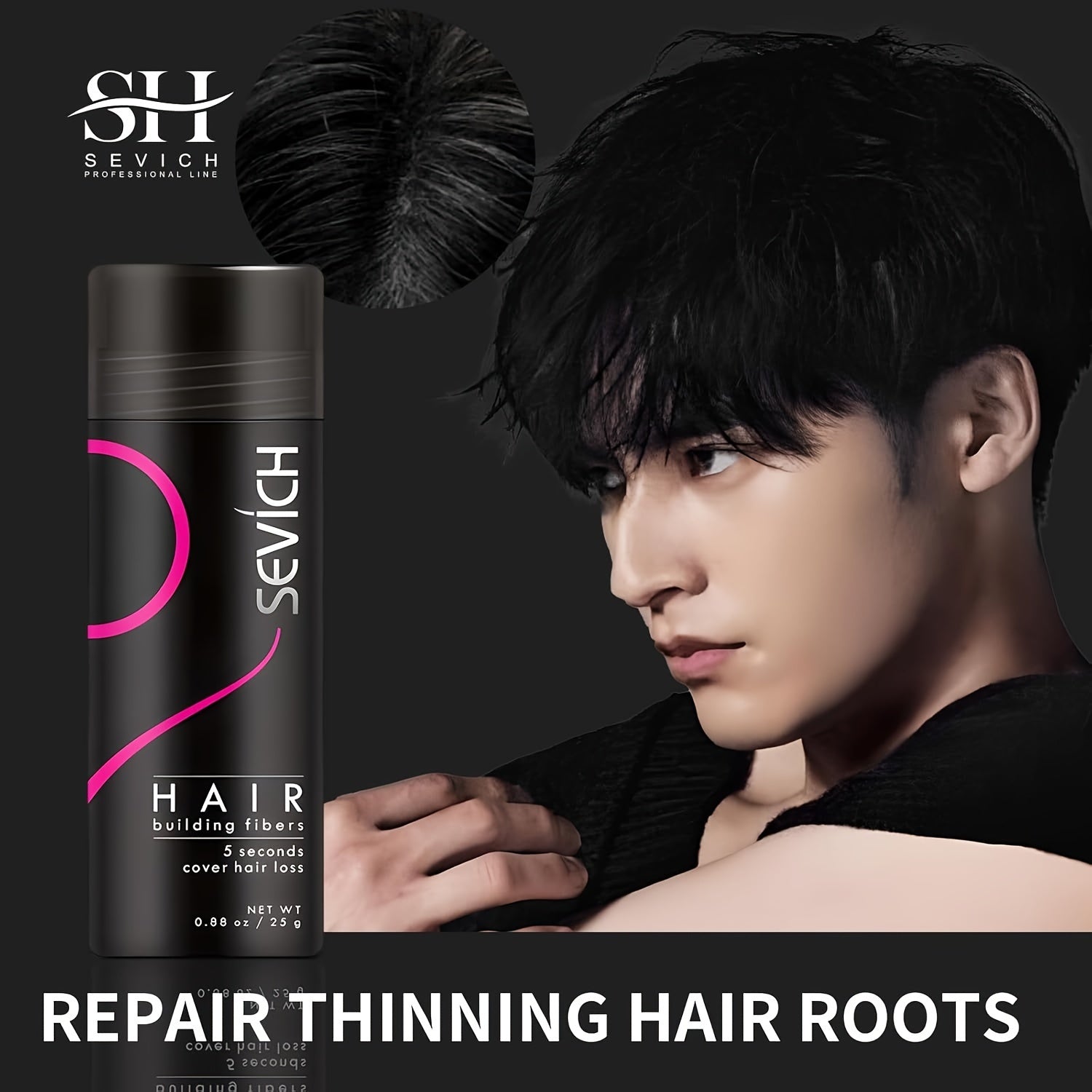 Hair Fibers for Thinning Hair 3pcs Kit - with Spray Pump & Optimizer - Thickening Powder for Hair And Beard