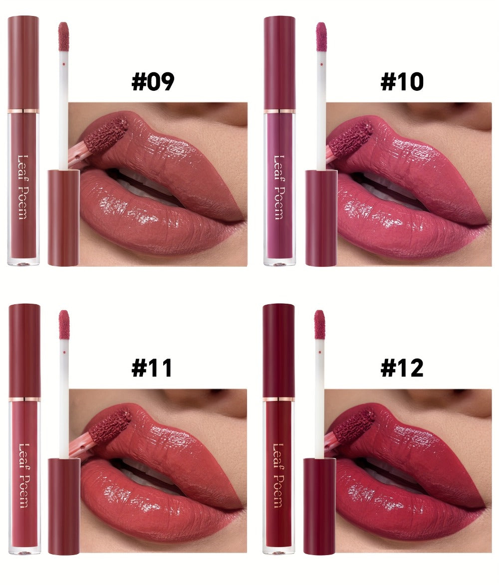 Lip Gloss Set 12pcs Long-Lasting Moisturizing Waterproof - High Color Payoff Non-Stick Non-Fading Formula for All Skin Tones - Hydrating Glossy Lip Makeup for All-Day Wear - Perfect Holiday Gift Set