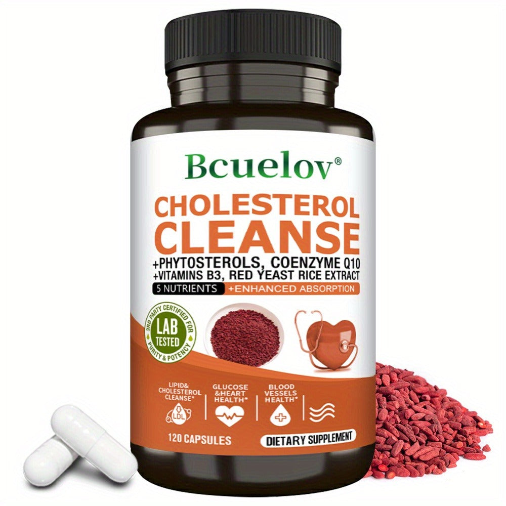 Cholesterol Health Supplement - Contains Phytosterols, Coenzyme Q10, And Red Yeast Rice Extract to Support Heart Health - 120 Capsules