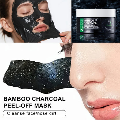 Bamboo Charcoal Pore Cleansing Kit 4pcs Deep Pore Cleanser Mask Oil Control Face Wash Cleansing Essence Extraction Brush - Daily Skincare Set All Skin Types