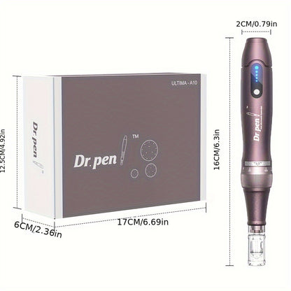 Microneedling Pen Kit Dr. Pen A10 - 10PCS 0.25mm Replacement Cartridges USB Rechargeable Collagen Induction Skin Rejuvenation Anti-Aging Body Care Tool Adults