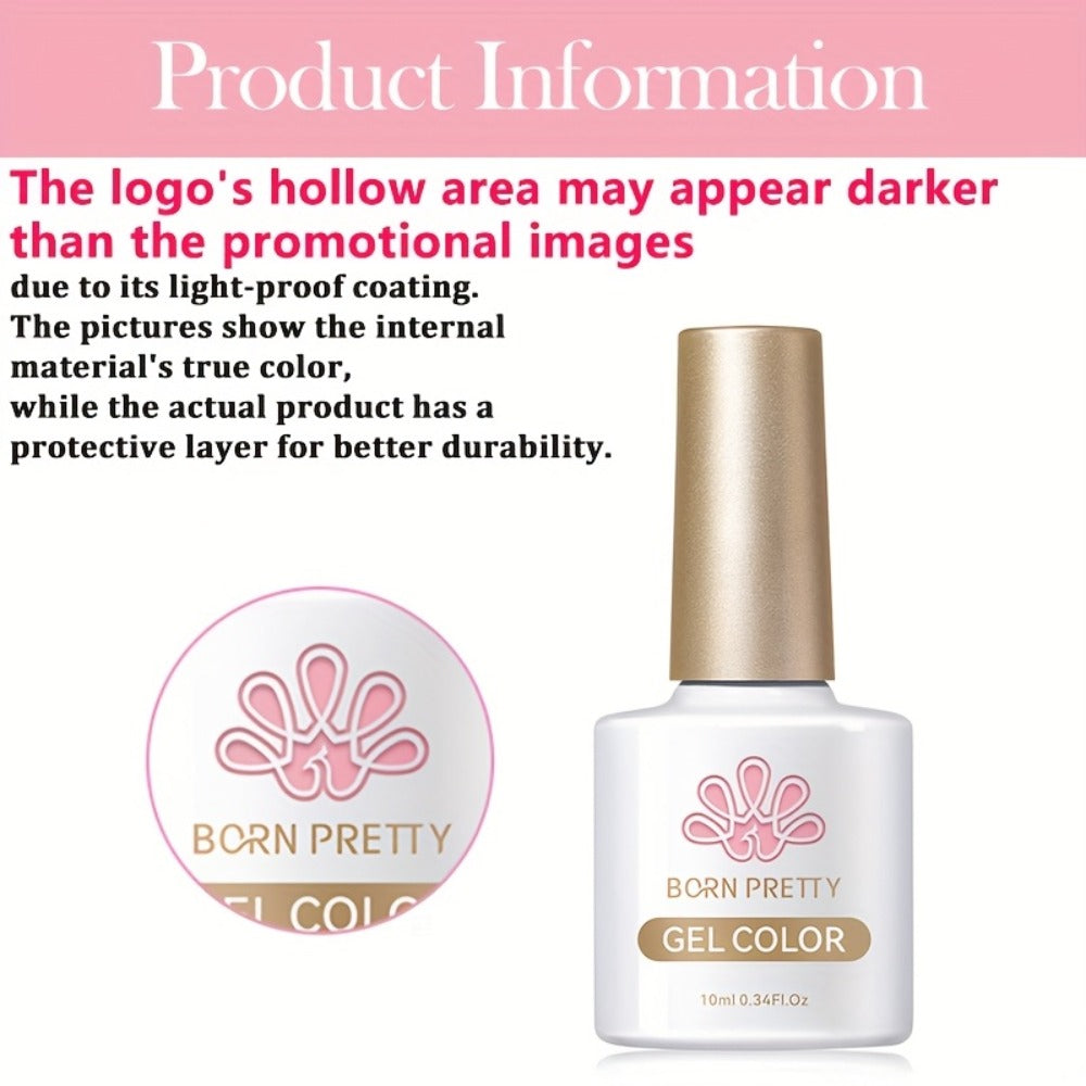 BORN PRETTY 0.34oz Nude Golden Glitter Cat Magnetic Gel Nail Polish with Ultra Shine in Two Colors, Semi-Permanent Gel Nail Supplies