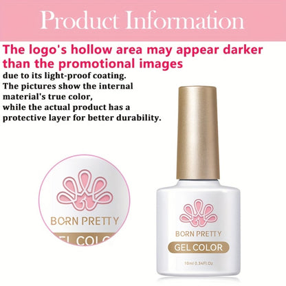 Magnetic Gel Nail Polish Cat Eye — BORN PRETTY Nude Golden Glitter Ultra Shine Semi-Permanent Gel, 0.34oz 10ml | 2-Color Magnetic Cat Eye Nail Set