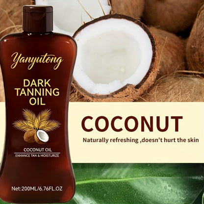 Tanning Oil 200ml - Moisturizing Sun Tan Body Oil for Deep Golden Tan, Nourishing Summer Skin Care for All Skin Types, Men & Women Beach Tanning Essentials