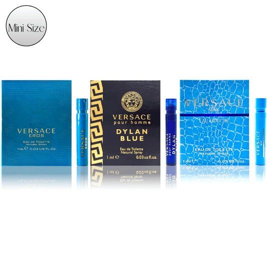 Versace Perfume Collection Discovery Set For Men 0.03 Fl.oz / 1 ml Pack of 3