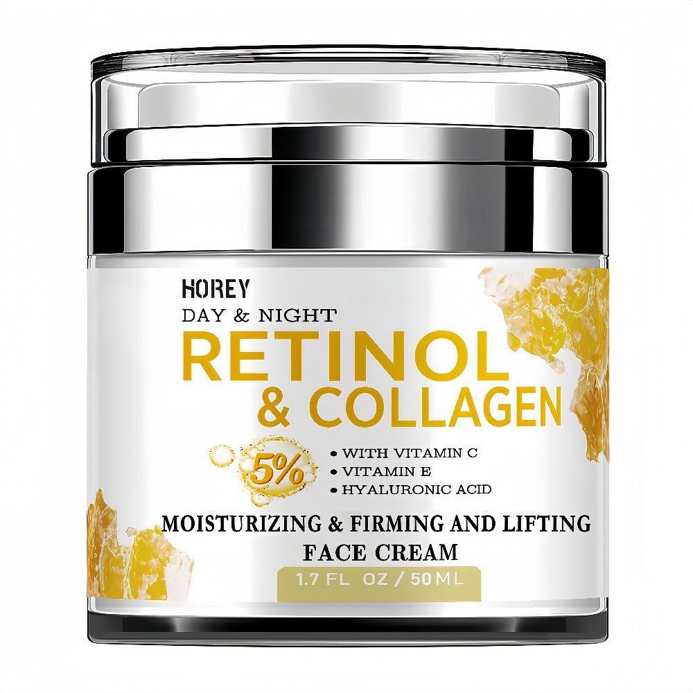 50g Retinol and Hyaluronic Acid Cream, Skincare Facial Moisturizer, Smoothes Fine Lines, Firms Skin Care for Neck, Instant Lift and Brightening, Day and Night Daily Moisturizer, Suitable for Dry, Rough Skin, Youthful Radiance