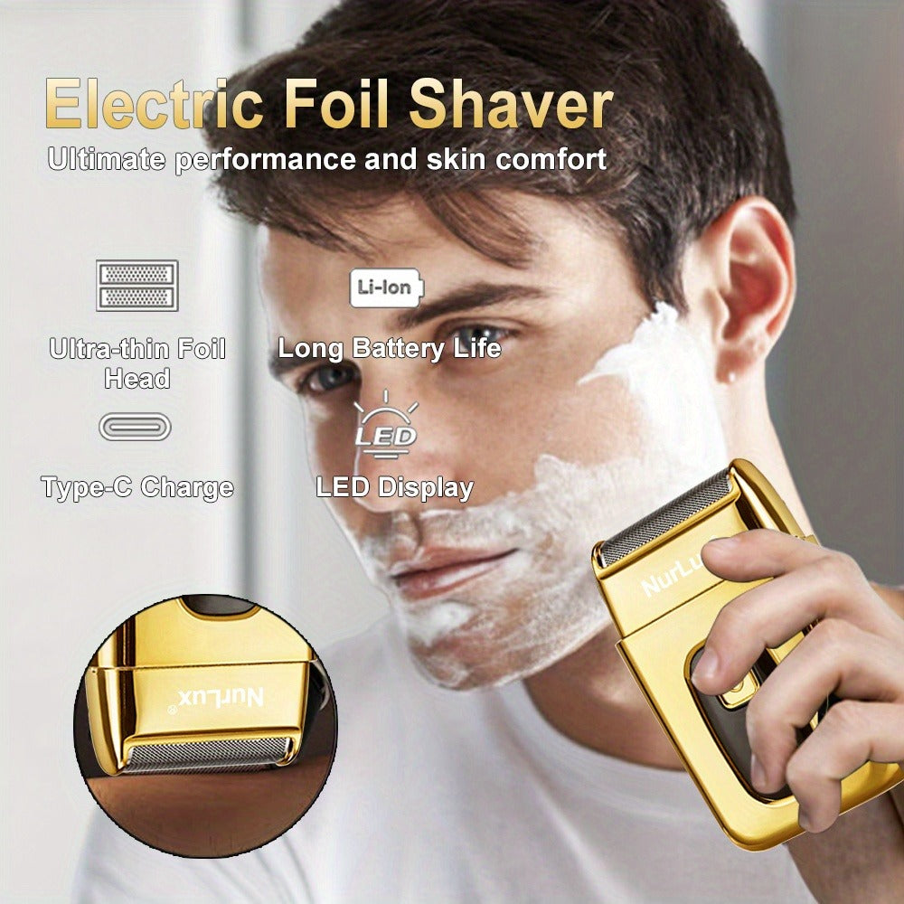 WEEME 1pc/3pcs Men'S Hair Clipper, Golden Hair Clippers LCD Display, USB Rechargeable, Guide Combs, Trimmer And Shaver, With Cleaning Brushes, Gift For Men
