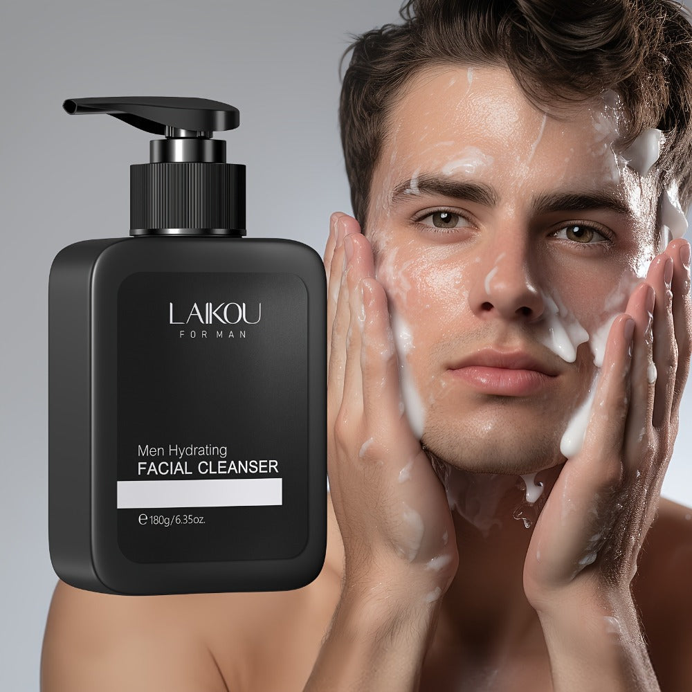 Men Skincare Set 4pcs Day Night Care Cleanser Toner Lotion Tone-Up Cream Glycerin Moisture Lock - Complete Routine Gift for Boyfriend Husband Father