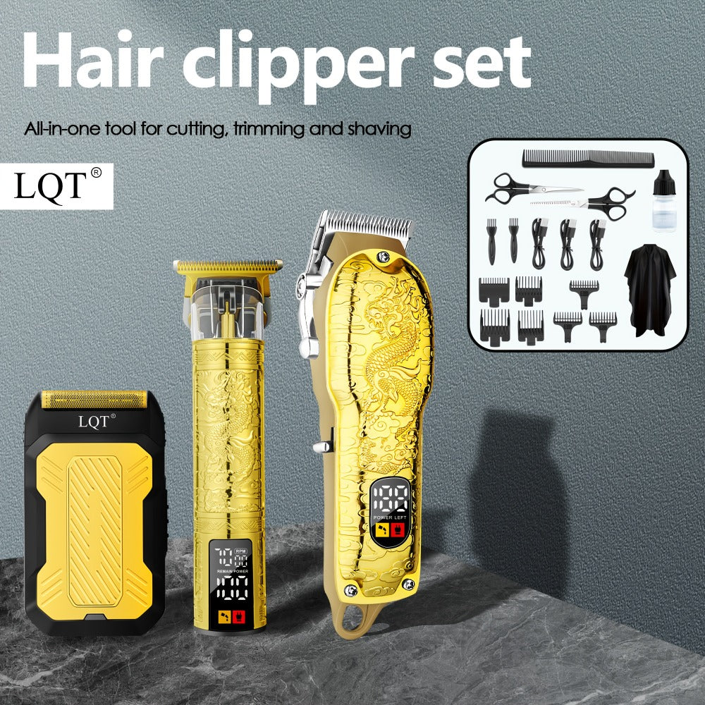 LQT 2/3pcs Men's Professional Hair Clipper, Cordless Men's Hair Trimmer, Electric Shaver, Hair Cutter with LED Display, Gift Box Packaging - Perfect Father's Day Gif