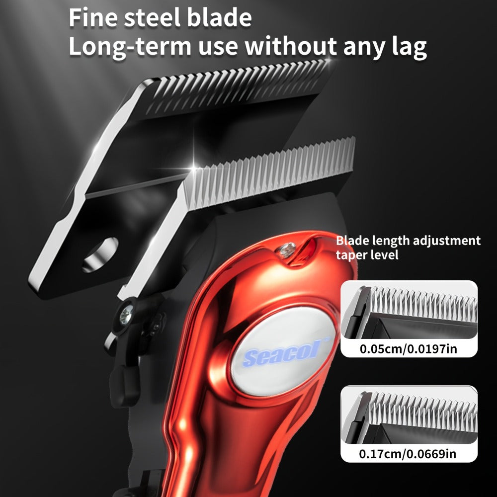 Men'S Professional Hair Clippers, And Rechargeable Electric Trimmer, Made with an ABS Body, Featuring a 900Mah Lithium Battery, USB Charging Capability, an LCD Display, And Comes with Limiting Combs And a Cleaning Brush