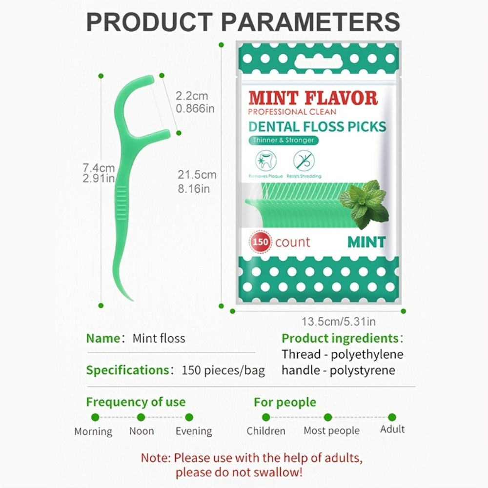 Mint Flavored Dental Floss Stick - Portable Ultra-fine Dental Floss - Highly Attractive Disposable Cleaning Dental Floss - Personal Care - Oral Care - Interdental Cleaning Products - Dental Floss, Interdental Brush