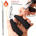 2pcs Professional Nail Clippers, Black Handle Stainless Steel Nail Scissors with Concave Blades, Heavy-Duty Design for Thick Nails, Elderly-Friendly, Splash-Proof, Precision Trimming for Men's Toenails, Long Handle with Tilted Arc Blade, Nail Clipper